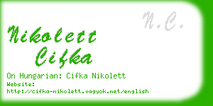 nikolett cifka business card